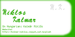miklos kalmar business card