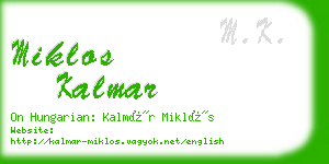 miklos kalmar business card